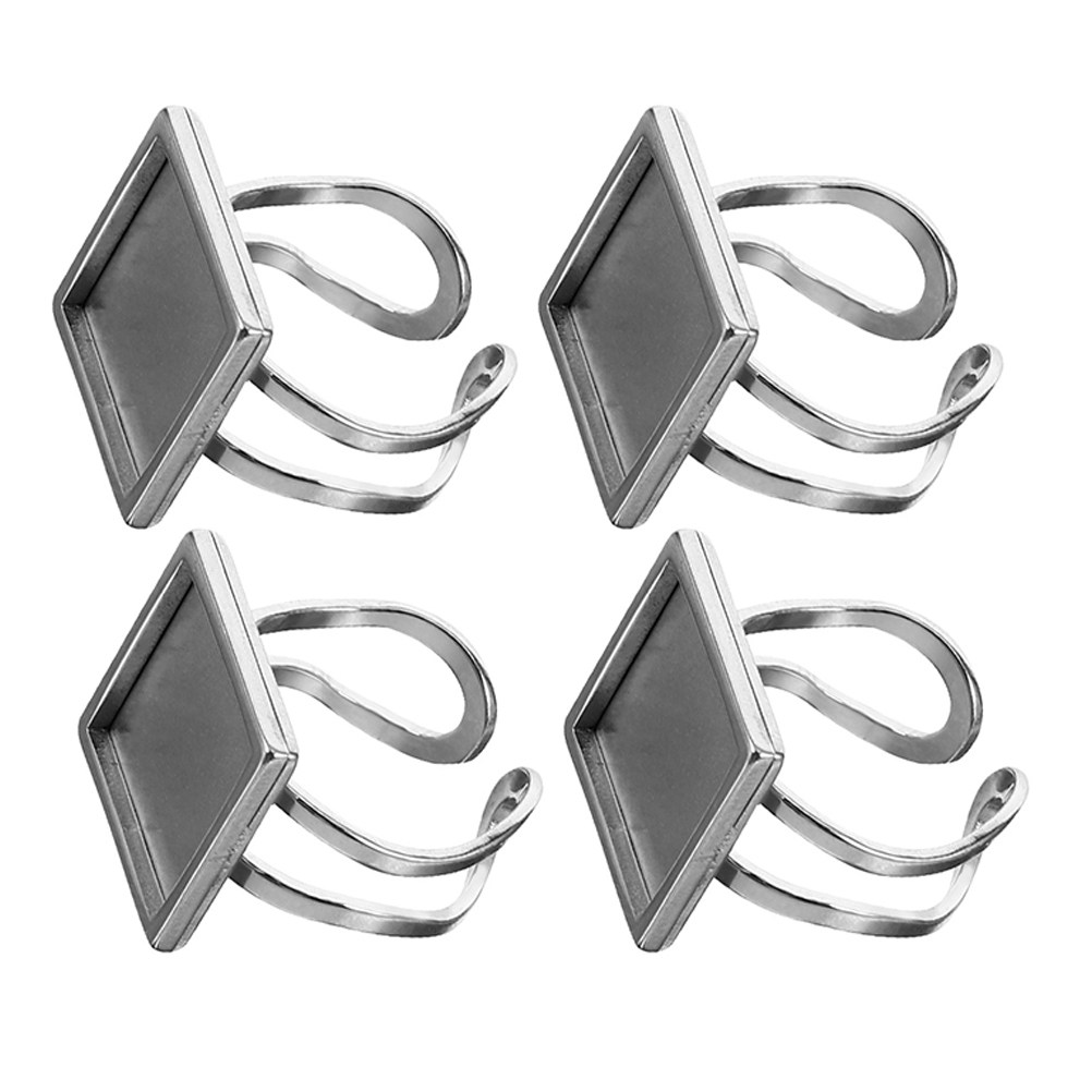 Resin Crafts Diy - 4 stuks metalen ringonderdelen, vierkante randen